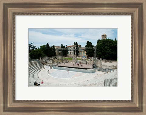 Framed Ancient theatre built 1st century BC, Theatre Antique D&#39;Arles, Arles, Provence-Alpes-Cote d&#39;Azur, France Print