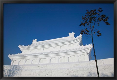 Framed Replica of the Forbidden City Made of Snow, Harbin International Sun Island Snow Sculpture Art Fair, Harbin, China Print