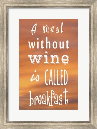 Framed Meal Without Wine - Orange Print