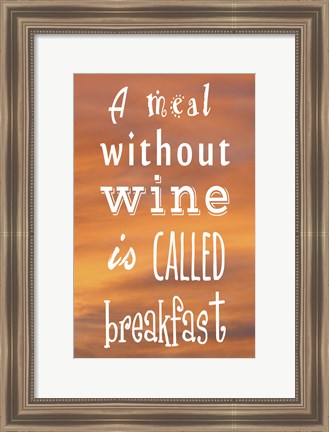 Framed Meal Without Wine - Orange Print