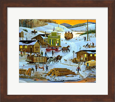 Framed Logging Camp Print