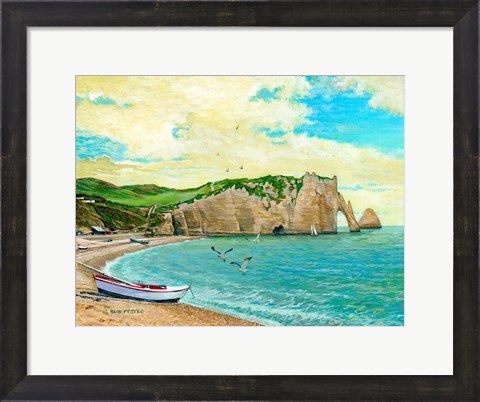 Framed Beach At Etreta Print