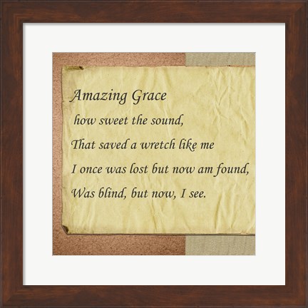 Framed Amazing Grace Parchment Print