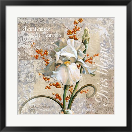 Framed White Iris Fantasy Print