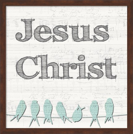 Framed Jesus Christ Birds Print