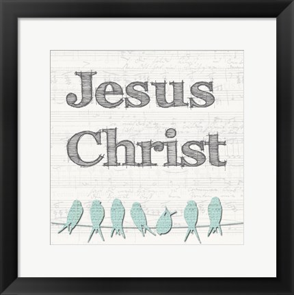 Framed Jesus Christ Birds Print