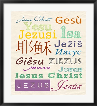 Framed Jesus in Different Languages Print