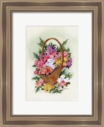 Framed Basket Of Phlox Print