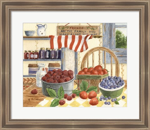 Framed Berries and Cream Print