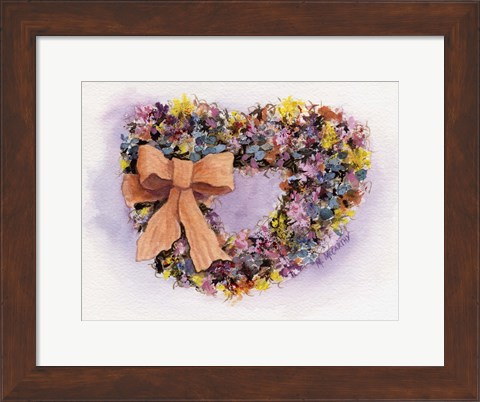 Framed Dried Flower Wreath Print