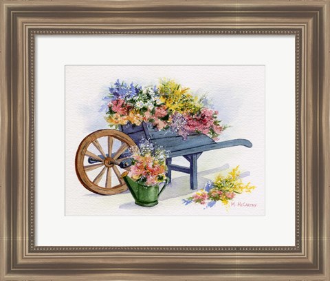 Framed Flower Cart Print