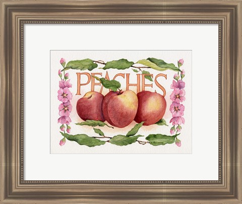 Framed Peaches Print