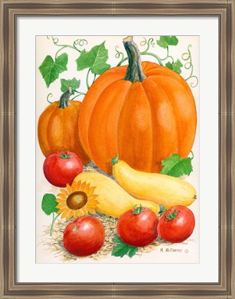 Framed Pumpkins, Tomatoes and Squash Print