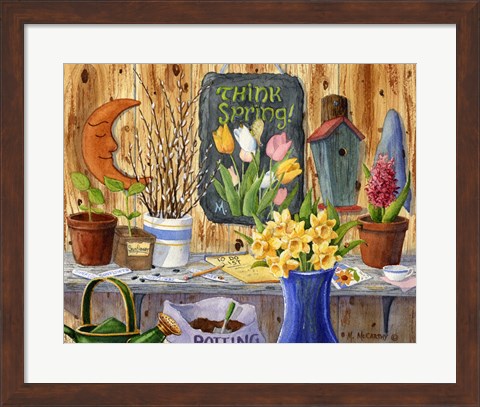 Framed Think Spring Print