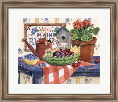 Framed Watermelon Fruit Bowl Print