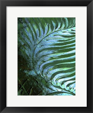 Framed Emerald Feathering I Print