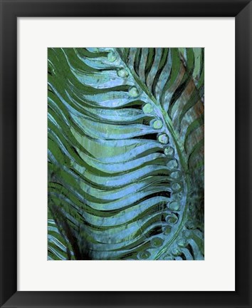 Framed Emerald Feathering II Print