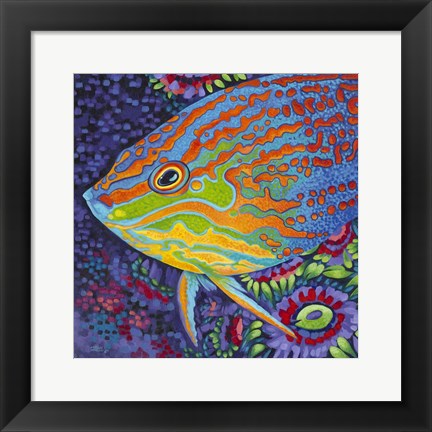 Framed Brilliant Tropical Fish I Print