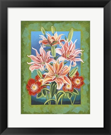 Framed Bouquet in Border II Print