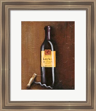 Framed Rustic Wine I Print