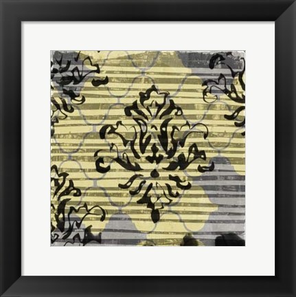 Framed Deconstructed Damask I Print