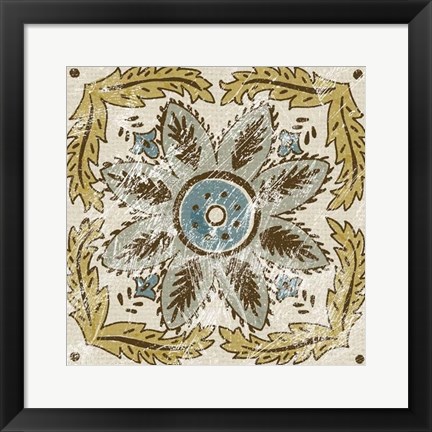 Framed Non-Embellished Batik Square IV Print