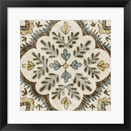 Framed Non-Embellished Batik Square IX Print