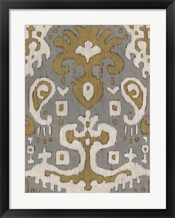 Framed Ochre Ikat I Print