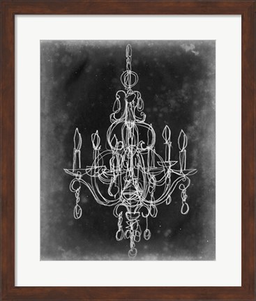 Framed Chalkboard Chandelier Sketch IV Print