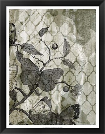 Framed Arabesque Butterflies I Print