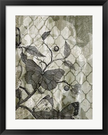 Framed Arabesque Butterflies I Print