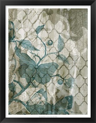 Framed Arabesque Butterflies V Print