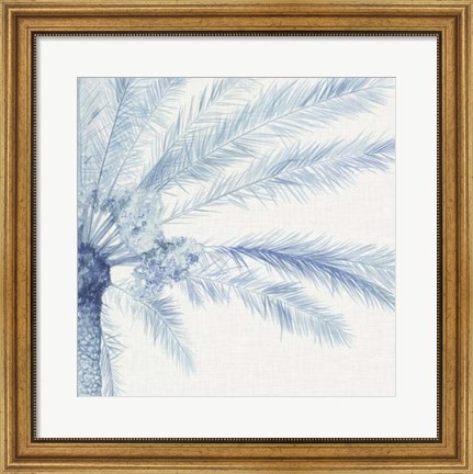 Framed Chambray Palms II Print