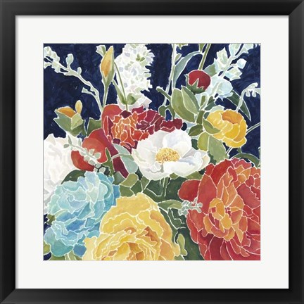 Framed Midnight Florals I Print