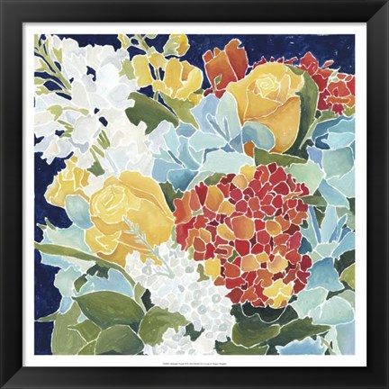 Framed Midnight Florals II Print