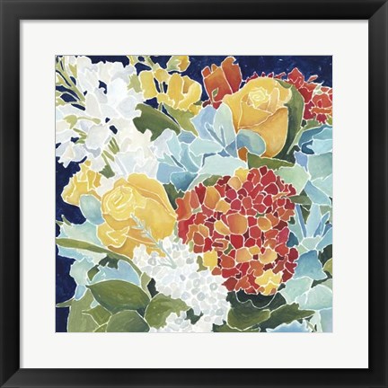 Framed Midnight Florals II Print