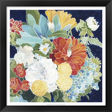 Framed Midnight Florals III Print