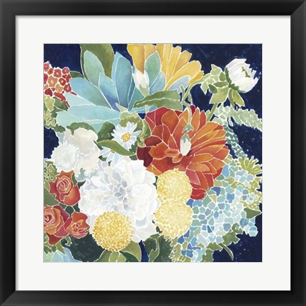 Framed Midnight Florals III Print