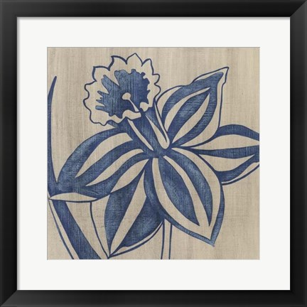 Framed Indigo Daffodil Print