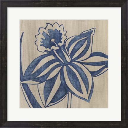 Framed Indigo Daffodil Print