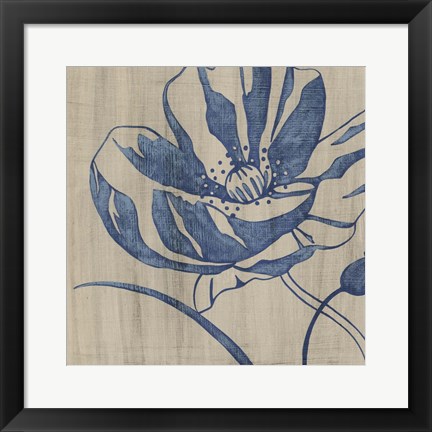 Framed Indigo Poppy Print