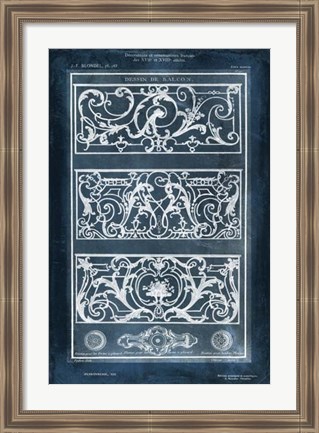 Framed Ornamental Iron Blueprint II Print
