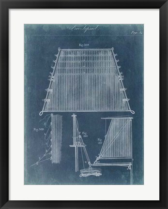 Framed Nautical Detail Blueprint I Print