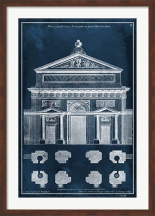 Framed Palace Facade Blueprint I Print