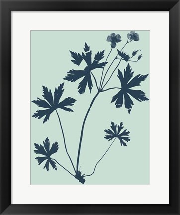 Framed Indigo &amp; Mint Botanical Study III Print