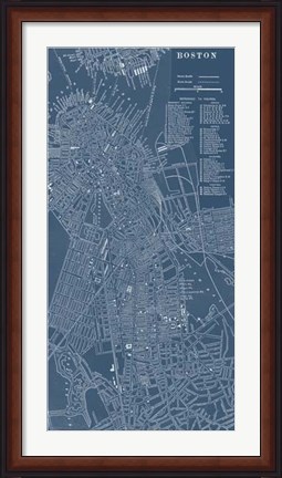 Framed Graphic Map of Boston Print