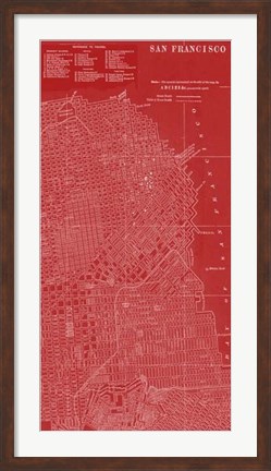 Framed Graphic Map of San Francisco Print