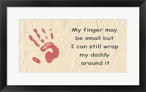 Framed My Finger May Be Small Pink Handprint Print