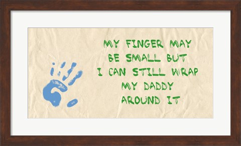 Framed My Finger May Be Small Green and Blue Print