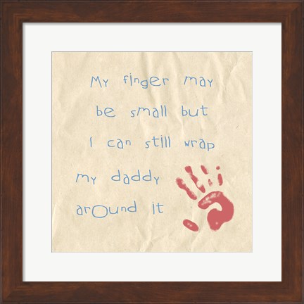 Framed My Finger May Be Small Pink and Blue Print